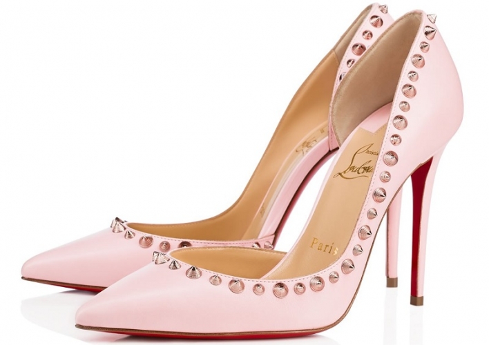scarpe louboutin rosa borchie
